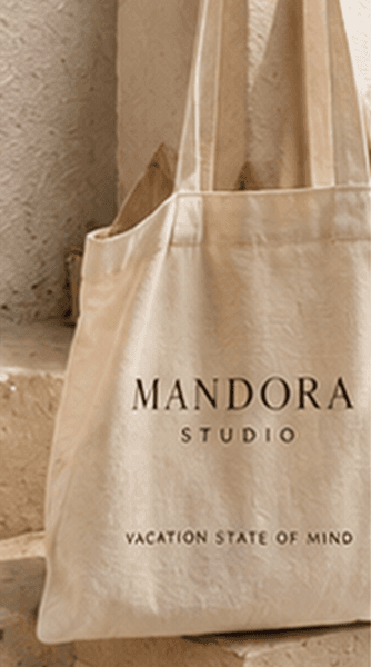 Tote bag Mandora Studio en toile écrue