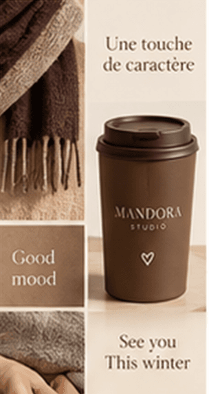 Écharpe et travel mug Mandora, « Une touche de caractère »